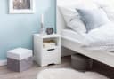 FINEBUY Nachtschrank SuVa13508_1 Nachtkonsole Holz 31x43x31 cm Weiß Matt Bild 1