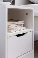 FINEBUY Nachtschrank SuVa13508_1 Nachtkonsole Holz 31x43x31 cm Weiß Matt Bild 5