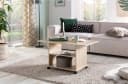 FINEBUY Couchtisch Sonoma Grau mit Stauraum und Rollen Bild 1