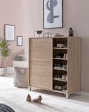 FINEBUY Schuhschrank 100cm mit Schiebetüren Beige Modern Bild 1