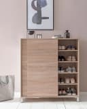 FINEBUY Schuhschrank 100cm mit Schiebetüren Beige Modern Bild 4