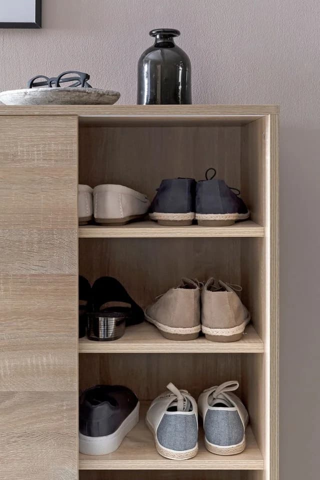 FINEBUY Schuhschrank 100cm mit Schiebetüren Beige Modern - Bild 5