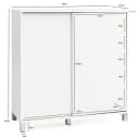 FINEBUY Schuhschrank Weiß 100cm 20 Paar Schiebetüren Bild 3