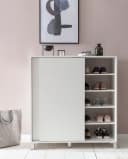 FINEBUY Schuhschrank Weiß 100cm 20 Paar Schiebetüren Bild 4