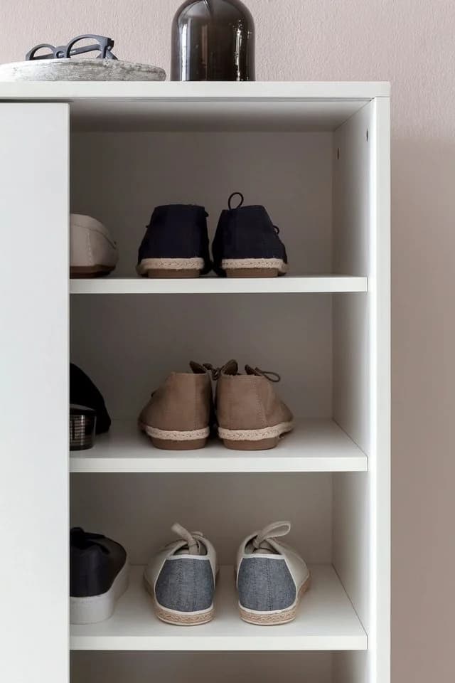 FINEBUY Schuhschrank Weiß 100cm 20 Paar Schiebetüren - Bild 5