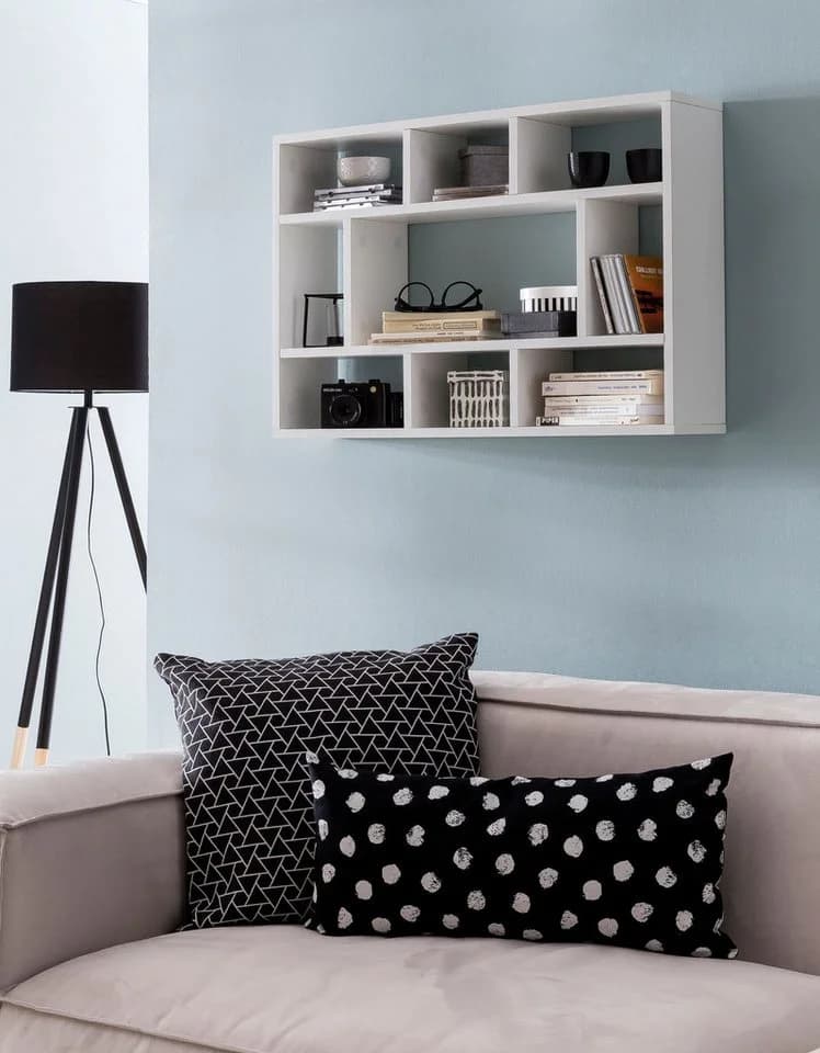 FINEBUY Hängeregal Wandboard Weiß Modern 75x51x16 cm