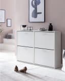 FINEBUY Schuhschrank SuVa14543_1 Weiß 4 Fächer Bild 1