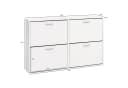 FINEBUY Schuhschrank SuVa14543_1 Weiß 4 Fächer Bild 3