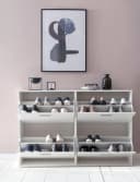 FINEBUY Schuhschrank SuVa14543_1 Weiß 4 Fächer Bild 5