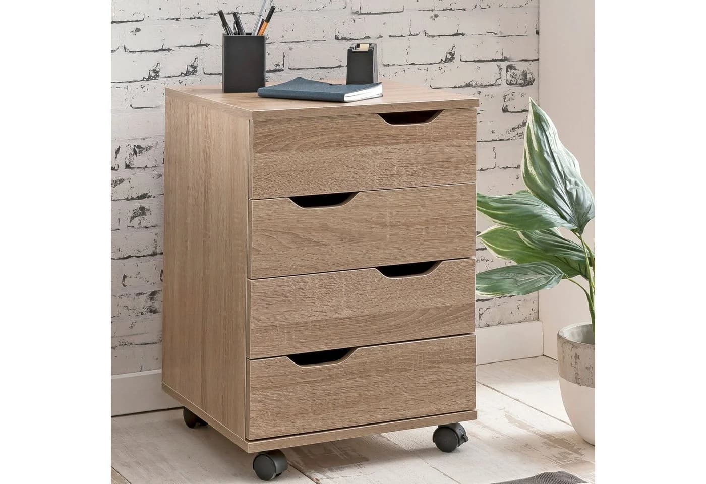FINEBUY Rollcontainer SV51850 mit 4 Schubladen und Rollen - Bild 2