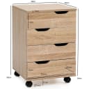 FINEBUY Rollcontainer SV51850 mit 4 Schubladen und Rollen Bild 3