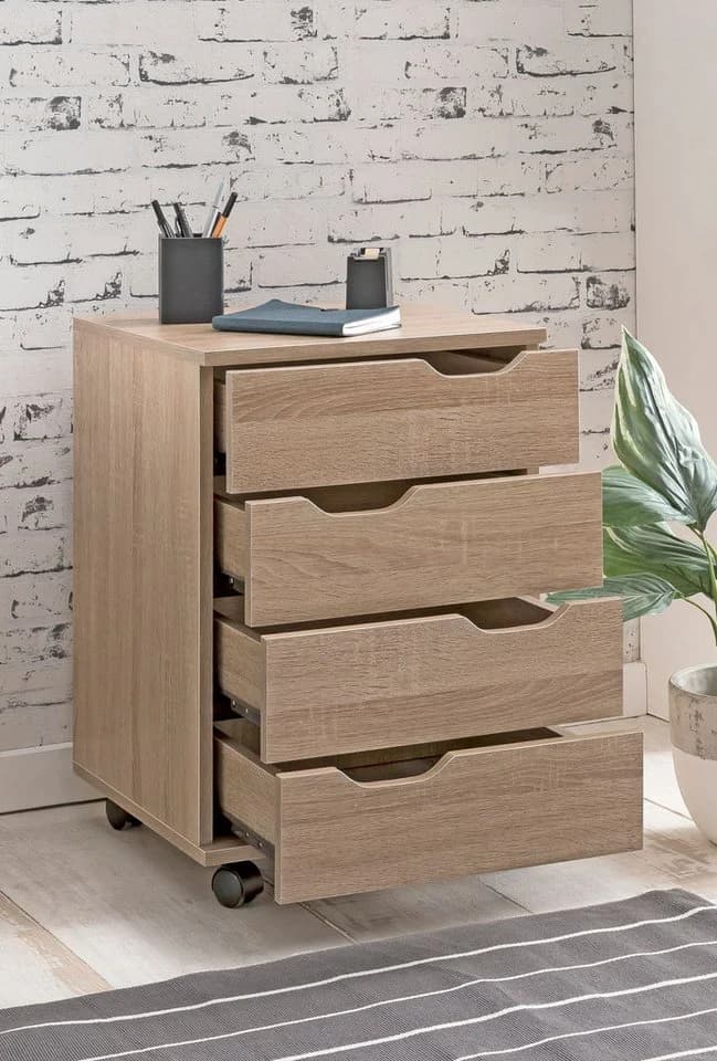 FINEBUY Rollcontainer SV51850 mit 4 Schubladen und Rollen - Bild 4