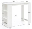 FINEBUY Bartisch Stehtisch Küchentresen Weiß Bild 3