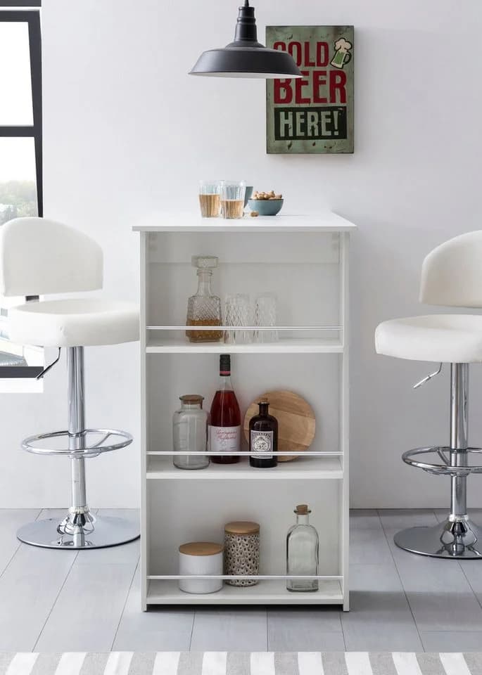 FINEBUY Bartisch Stehtisch Küchentresen Weiß - Bild 4