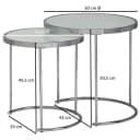 FINEBUY Beistelltisch 2tlg Rund Weiß Glas Silber Modern Bild 4