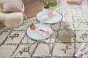 FINEBUY Beistelltisch 2tlg Rund Weiß Glas Silber Modern Bild 5