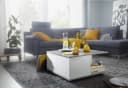 FINEBUY Couchtisch 70x70cm mit 2 Schubladen Zementgrau/Weiß Bild 1