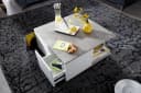FINEBUY Couchtisch 70x70cm mit 2 Schubladen Zementgrau/Weiß Bild 5