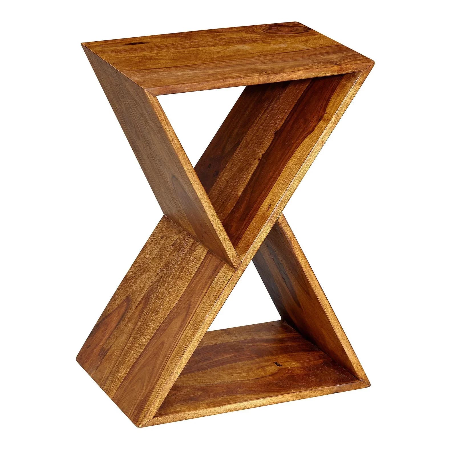 Beistelltisch X-Form Sheesham Massivholz Braun