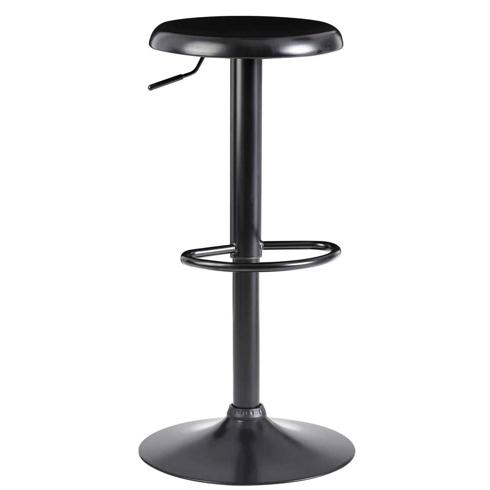 FineBuy Barhocker Schwarz Metall Höhenverstellbar Bistrohocker