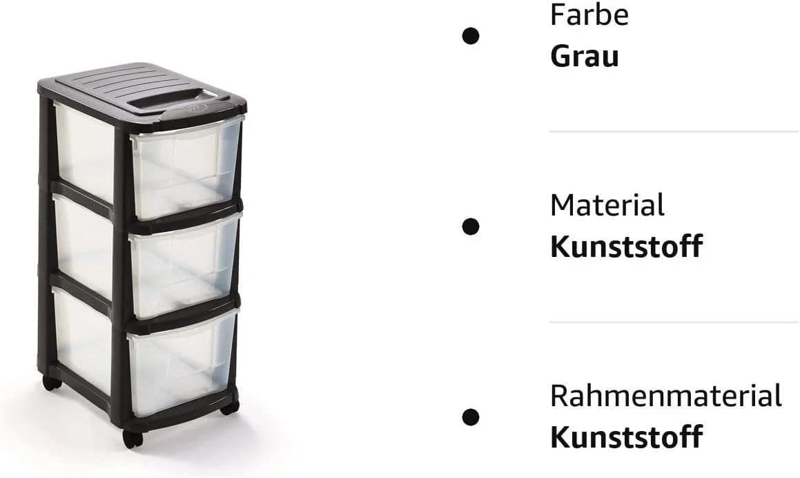 M home Schubladenrollwagen PLS6240 mit 3 Schubladen und Rollen - Bild 3