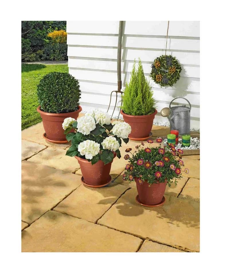 ALPFA Blumentopf Set Sydney terracotta 8-tlg. Kunststoff - Bild 2