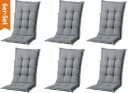 Madison Hochlehnerauflage 6er Set Grau UV-beständig mit Bindebändern Bild 2