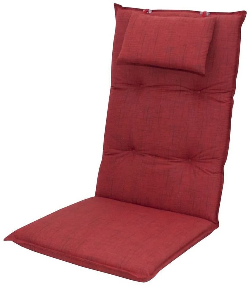 doppler® Hochlehnerauflage 6998 rot mit abnehmbarem Kopfkissen - Bild 2