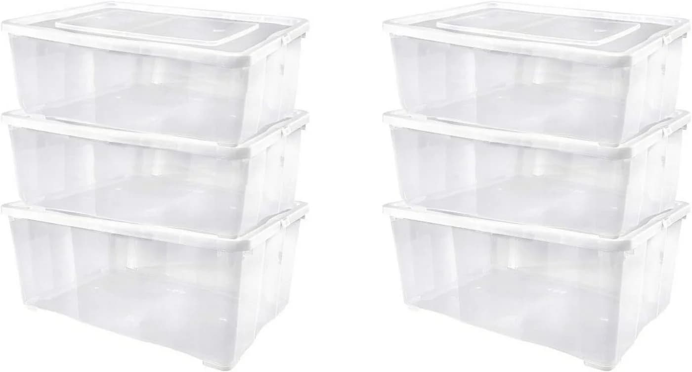 ALPFA Schuhbox 6er Set 5L Klarsicht Stapelbox Kunststoff - Bild 2