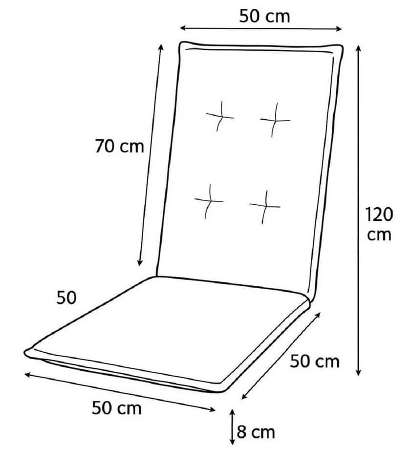 Madison Hochlehnerauflage F 331 Gartenstuhl Auflage UV-beständig