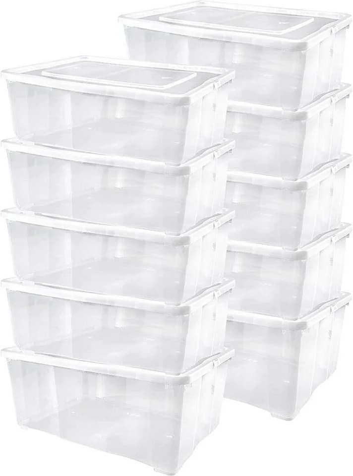 ALPFA Schuhbox 10er Set 5 Liter Klarsichtboxen Stapelboxen Kunststoff - Bild 2