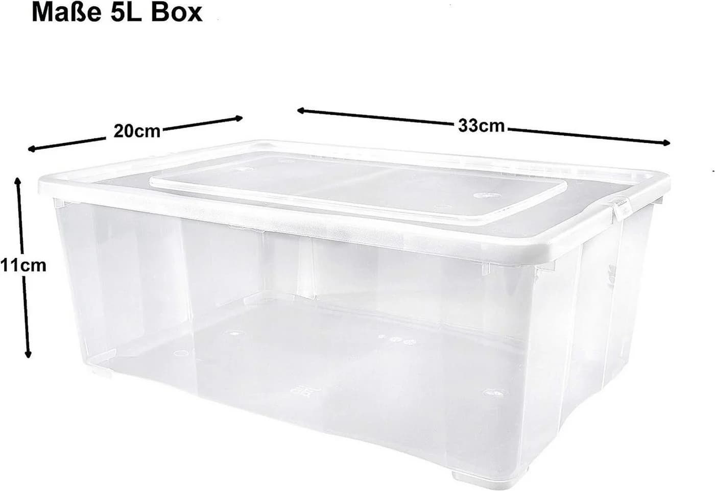 ALPFA Schuhbox 10er Set 5 Liter Klarsichtboxen Stapelboxen Kunststoff - Bild 3