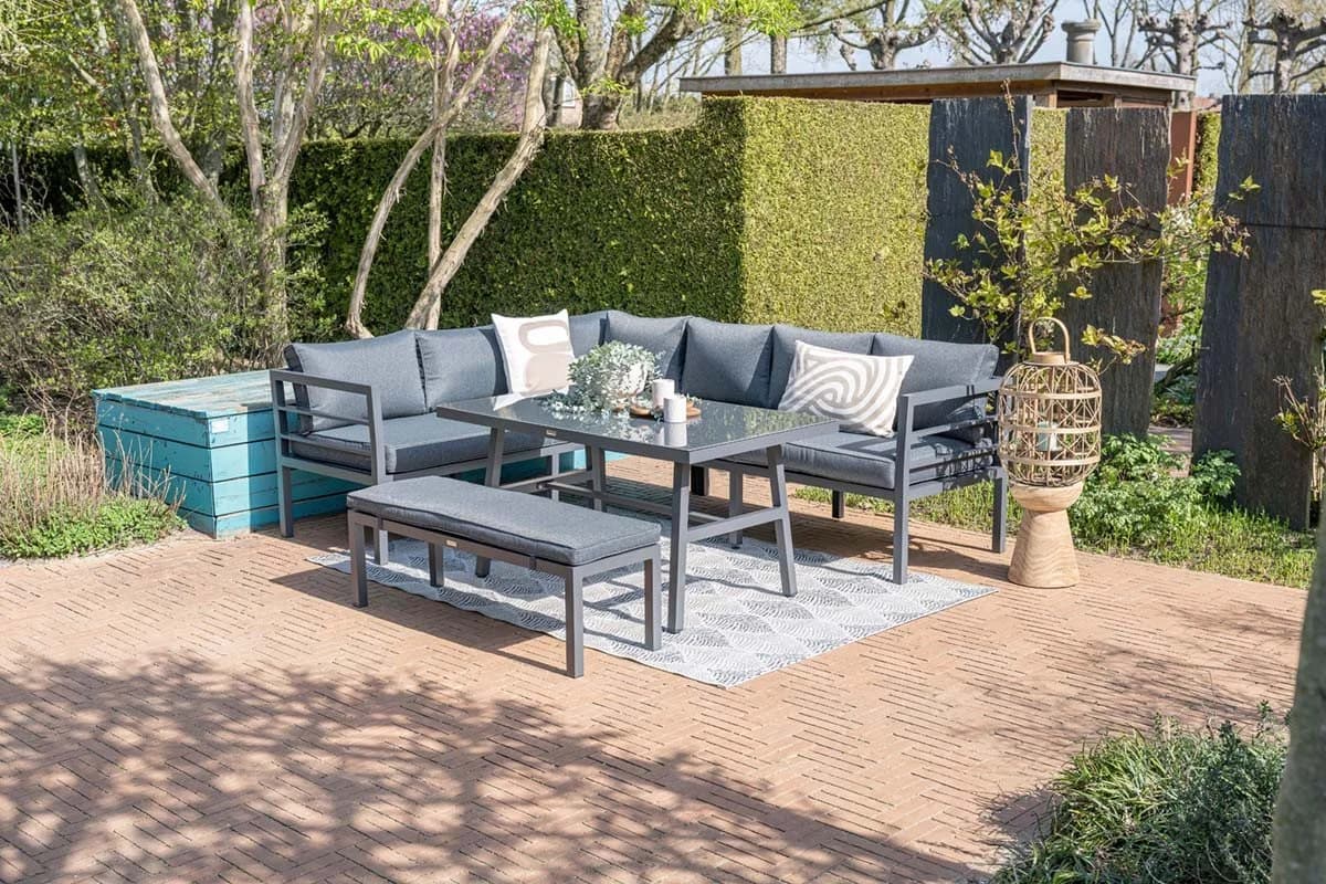 Garden Impressions Gartenlounge-Set Blakes links anthrazit 3-tlg. Alu