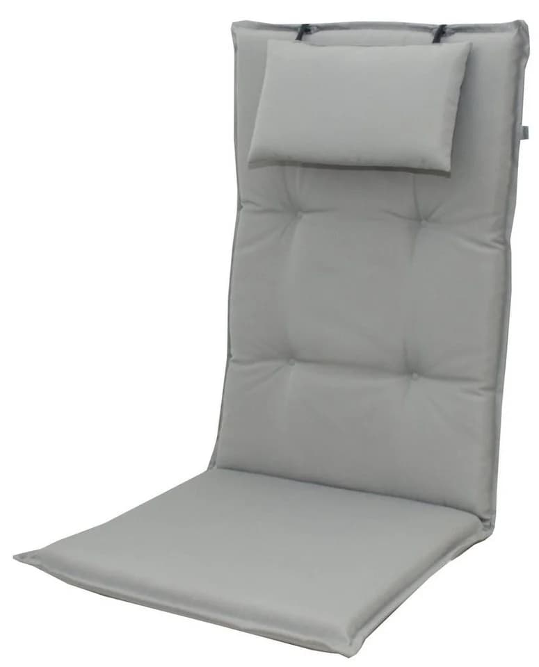 doppler® Hochlehnerauflage 9827 Grau UV-beständig mit abnehmbarem Kopfkissen - Bild 2