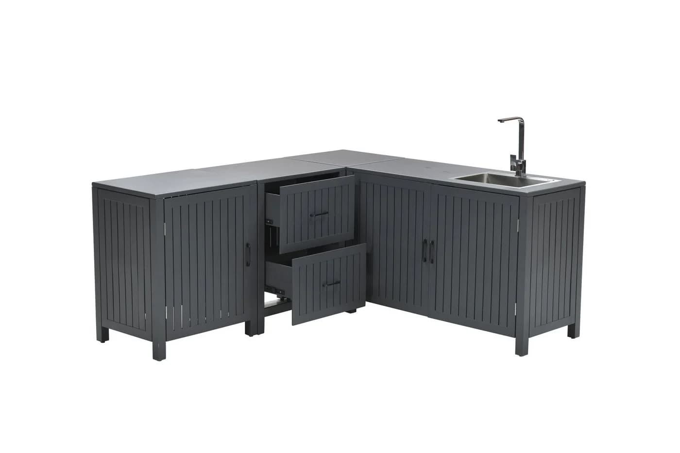 Gardissimo Outdoor Küche Rudolf Komplett-Set Aluminium Schwarz - Bild 2
