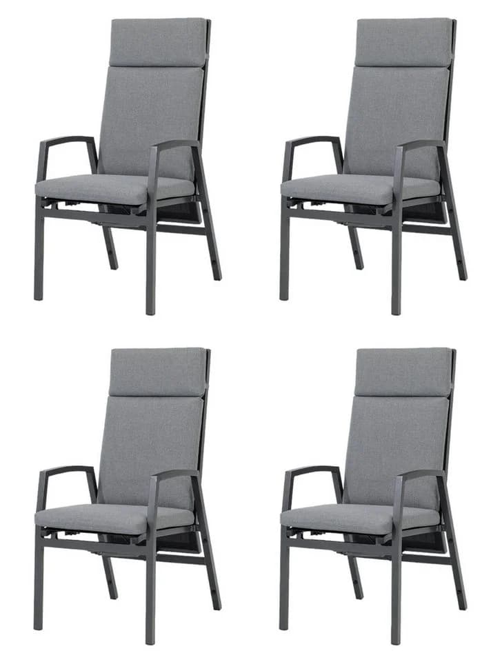 Gardissimo Gartenstuhl Vigo 4er Set Anthrazit Aluminium Stapelbar - Bild 2