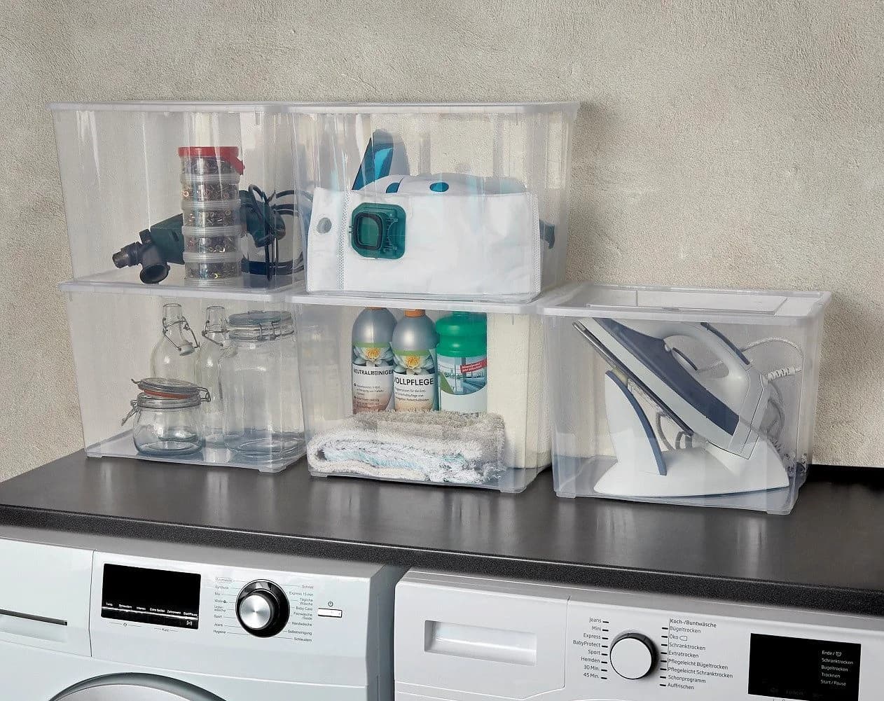 Gardissimo Aufbewahrungsbox 5er Set Transparent Kunststoff 20L - Bild 4