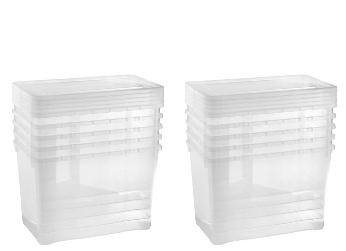 Gardissimo Aufbewahrungsbox 10er Set Transparent Kunststoff Stapelboxen