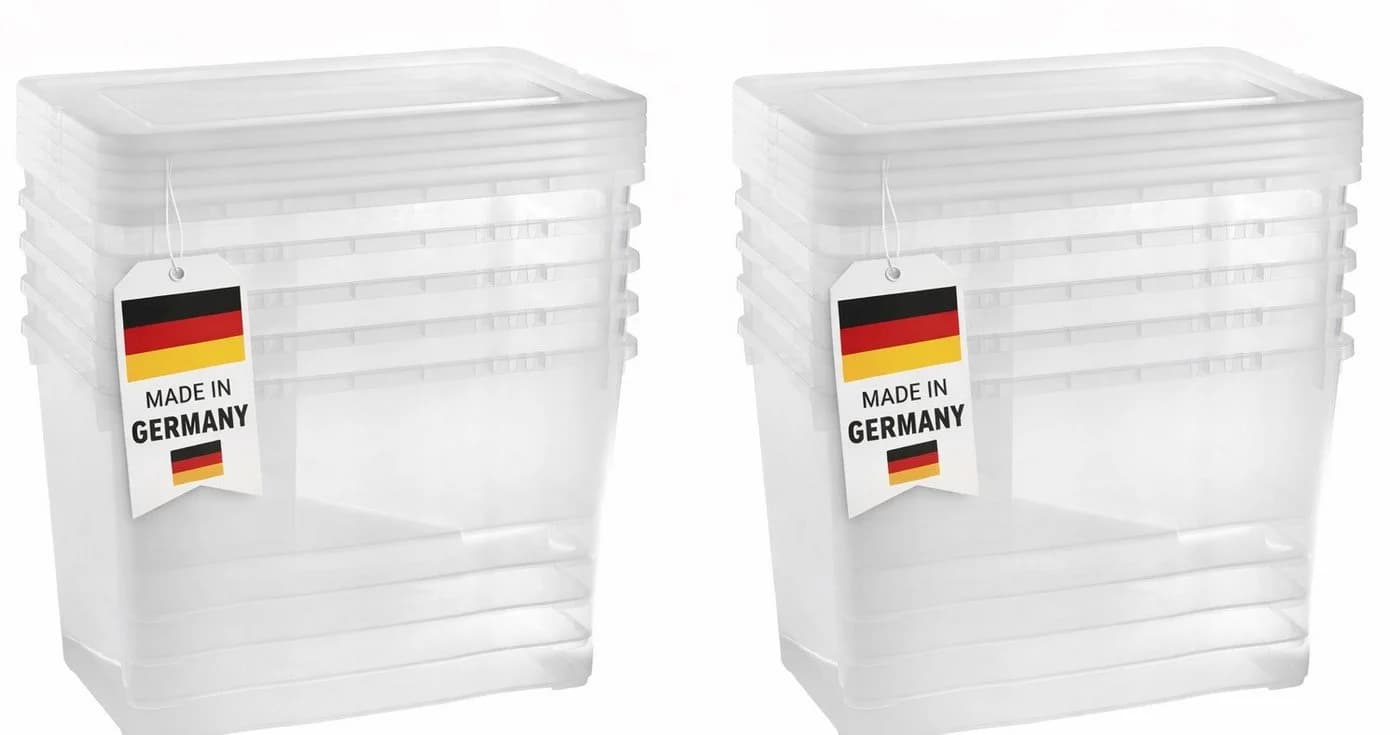 Gardissimo Aufbewahrungsbox 10er Set Transparent Kunststoff Stapelboxen - Bild 2