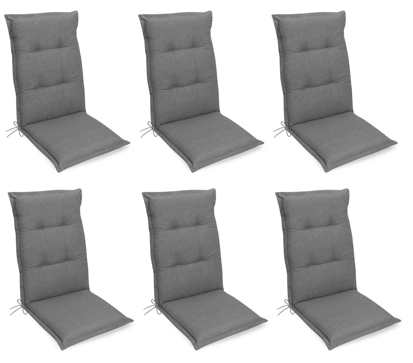 Gardissimo Hochlehnerauflage Premium Grau 6er Set UV-beständig - Bild 2