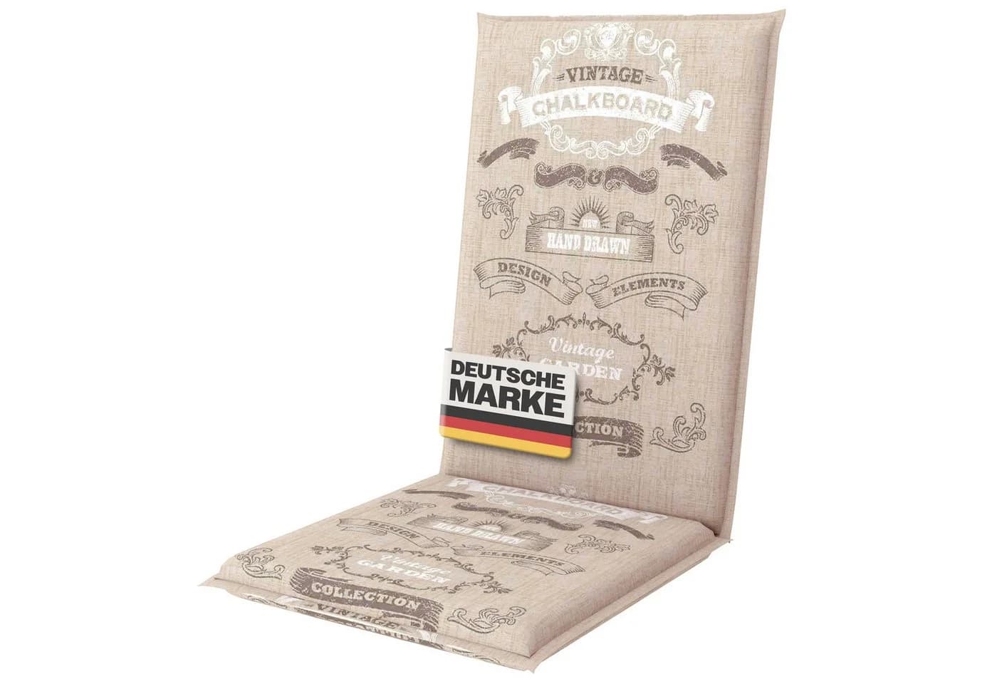 Gardissimo Hochlehnerauflage Beige UV-beständig mit Bindebändern - Bild 2