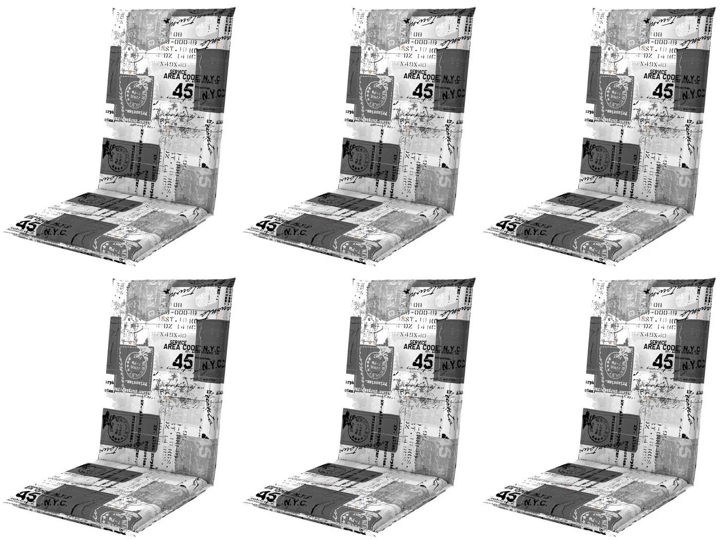 Gardissimo Hochlehnerauflage 6er Set grau UV-beständig - Bild 2