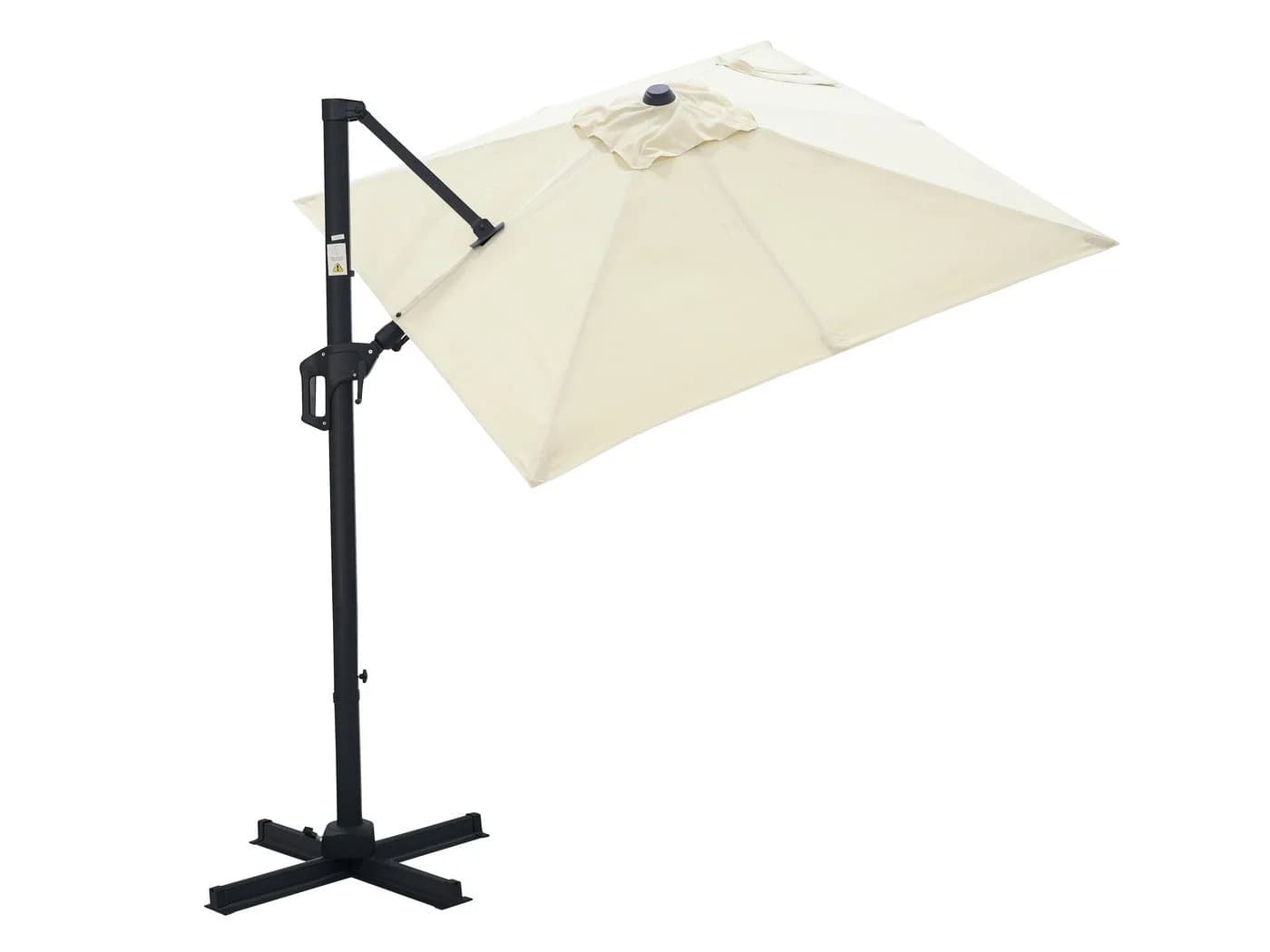 Gardissimo Ampelschirm David 210x210 cm Natur mit Ständer - Bild 5