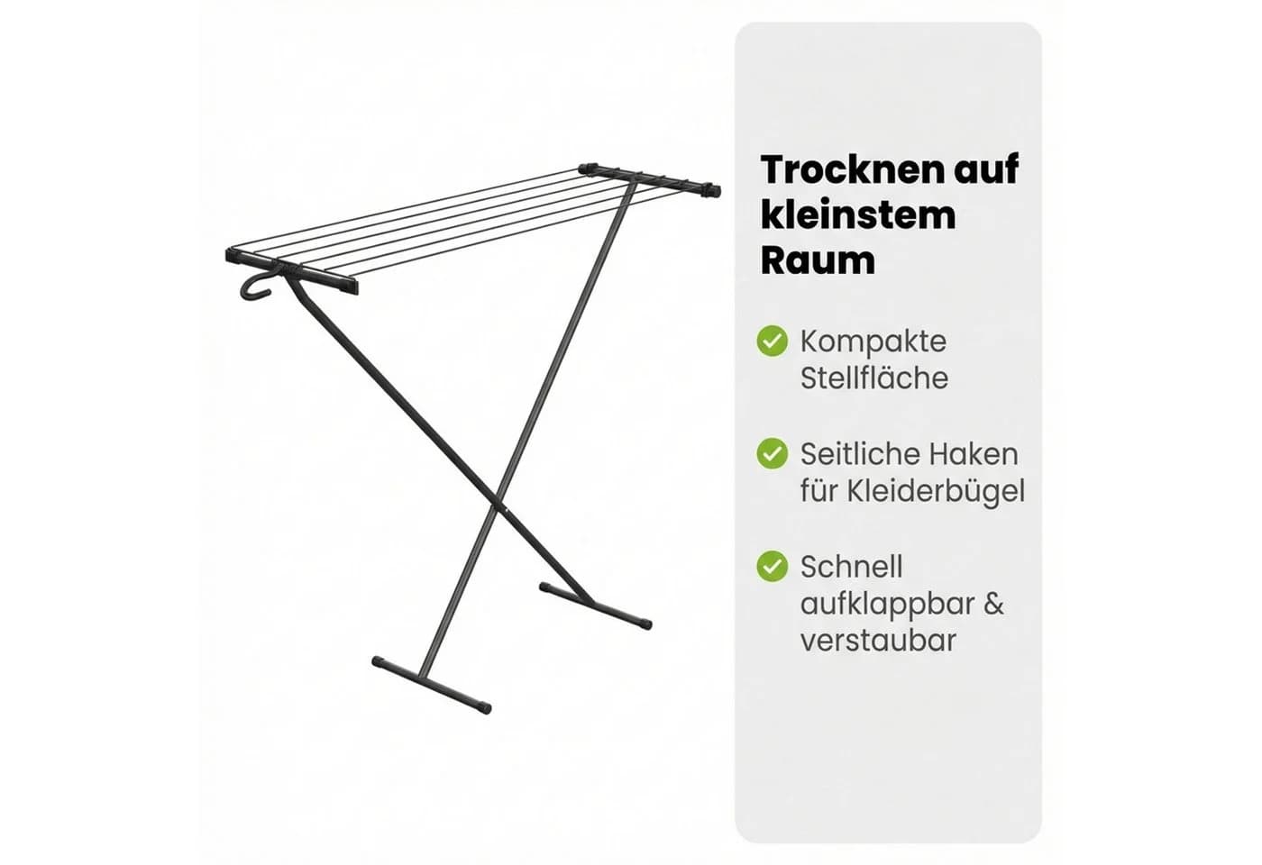Gardissimo Wäscheständer Space klein und schmal klappbar