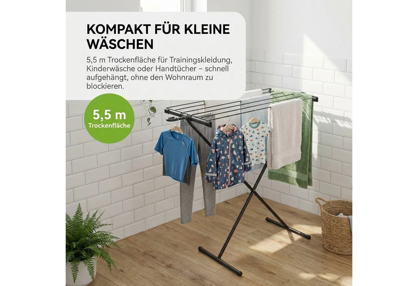 Gardissimo Wäscheständer Space klein und schmal klappbar - Bild 3
