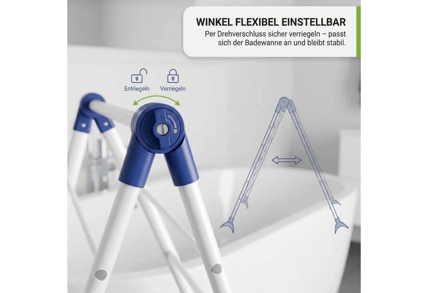 Gardissimo Badewannen-Wäscheständer Tumby XL Weiß Stufenlos Ausziehbar - Bild 5