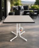 Gardissimo Gartentisch Bright 80x80 cm Klappbar Weiß Silber Bild 2