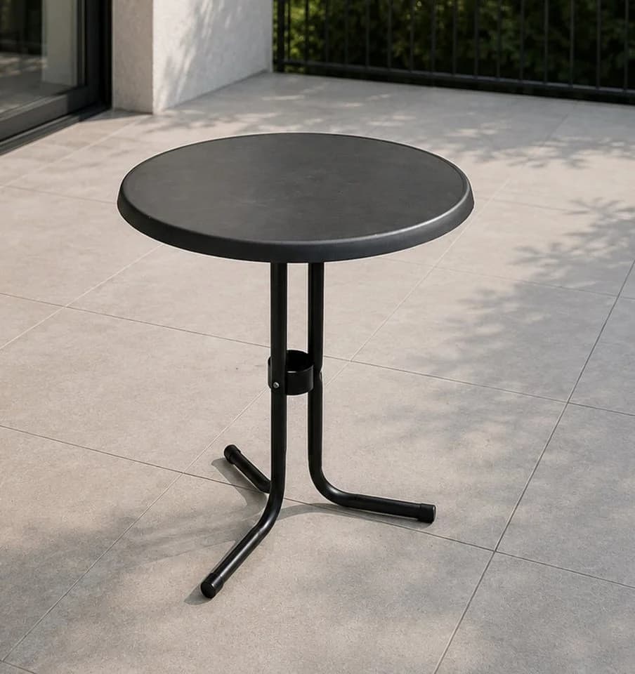 Gardissimo Gartentisch Schiefer Optik Grau Rund