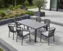 SonnenPartner Garten-Essgruppe Finesse 7-tlg. Grau Aluminium Stapelbar Bild 2