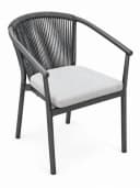SonnenPartner Garten-Essgruppe Finesse 7-tlg. Grau Aluminium Stapelbar Bild 5